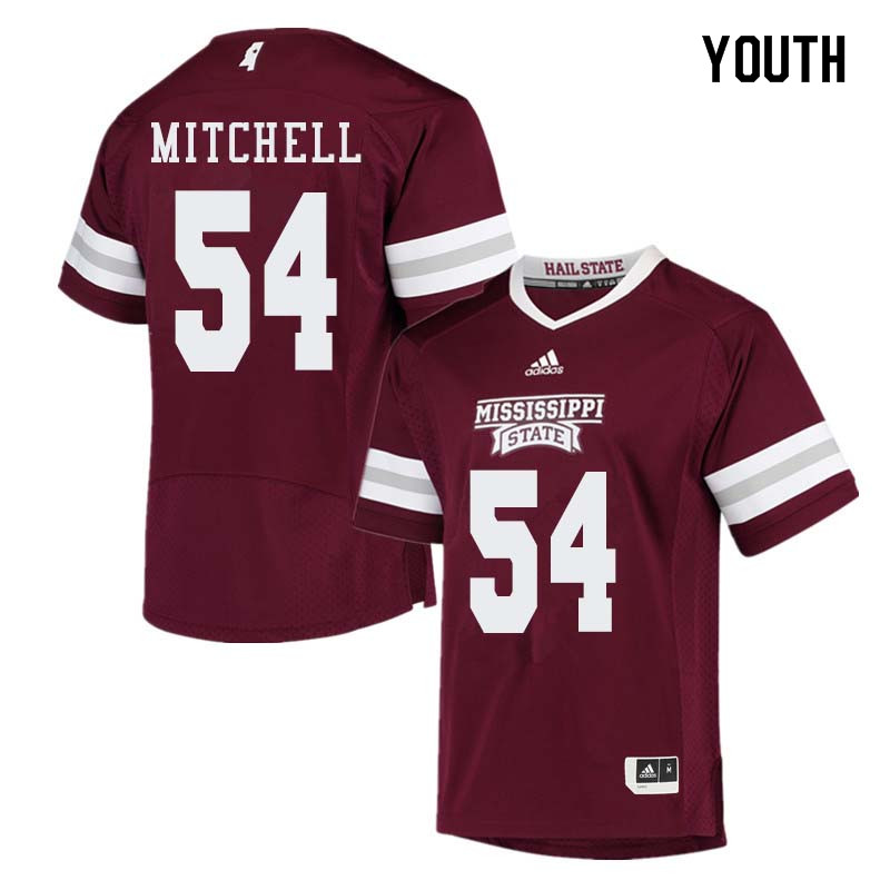 Youth #54 Blake Mitchell Mississippi State Bulldogs College Football Jerseys Sale-Maroon - Click Image to Close
